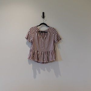 Madewell burgundy striped top - size small